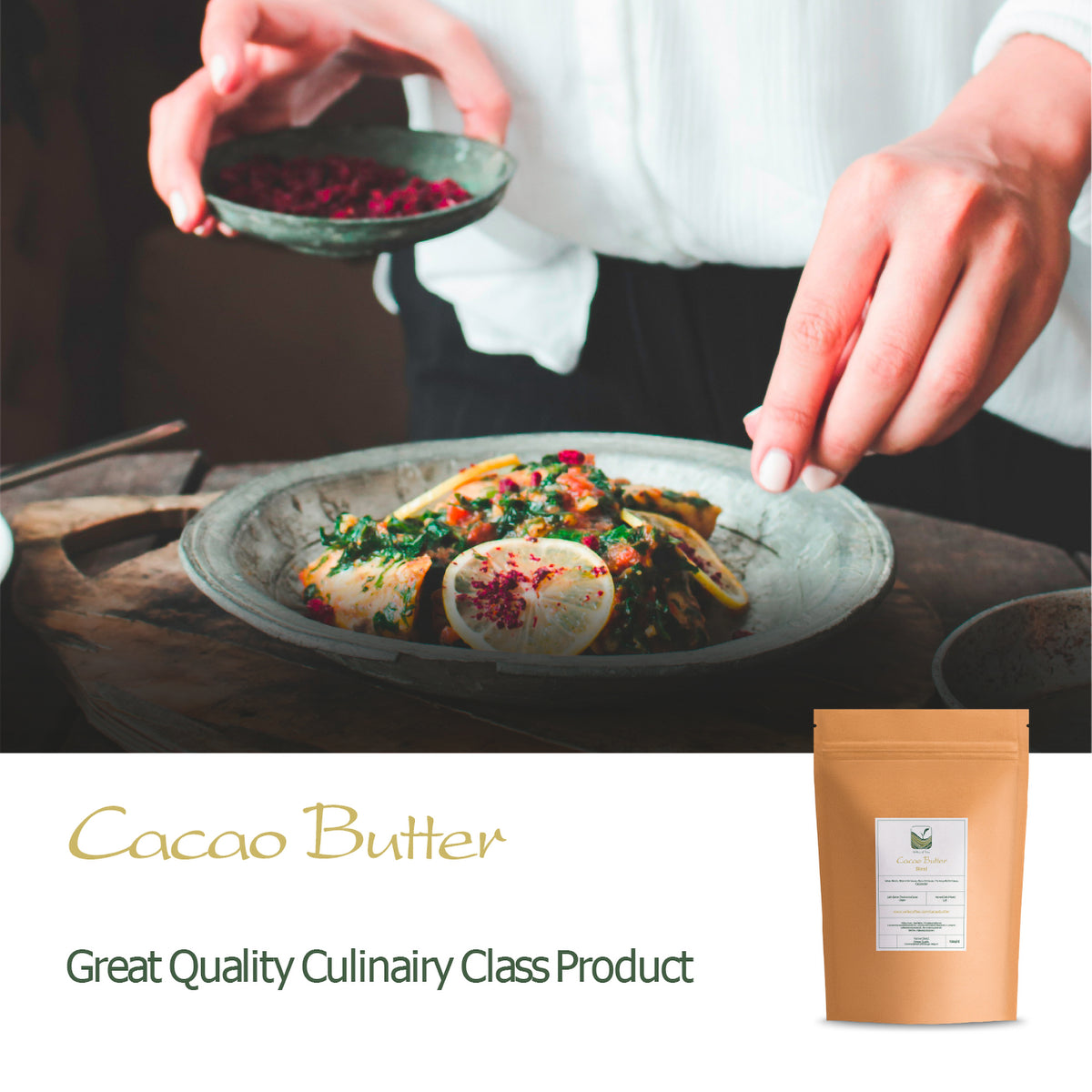 Cocoa Butter Food Grade Organic - cacaobutter chips raw for baking
