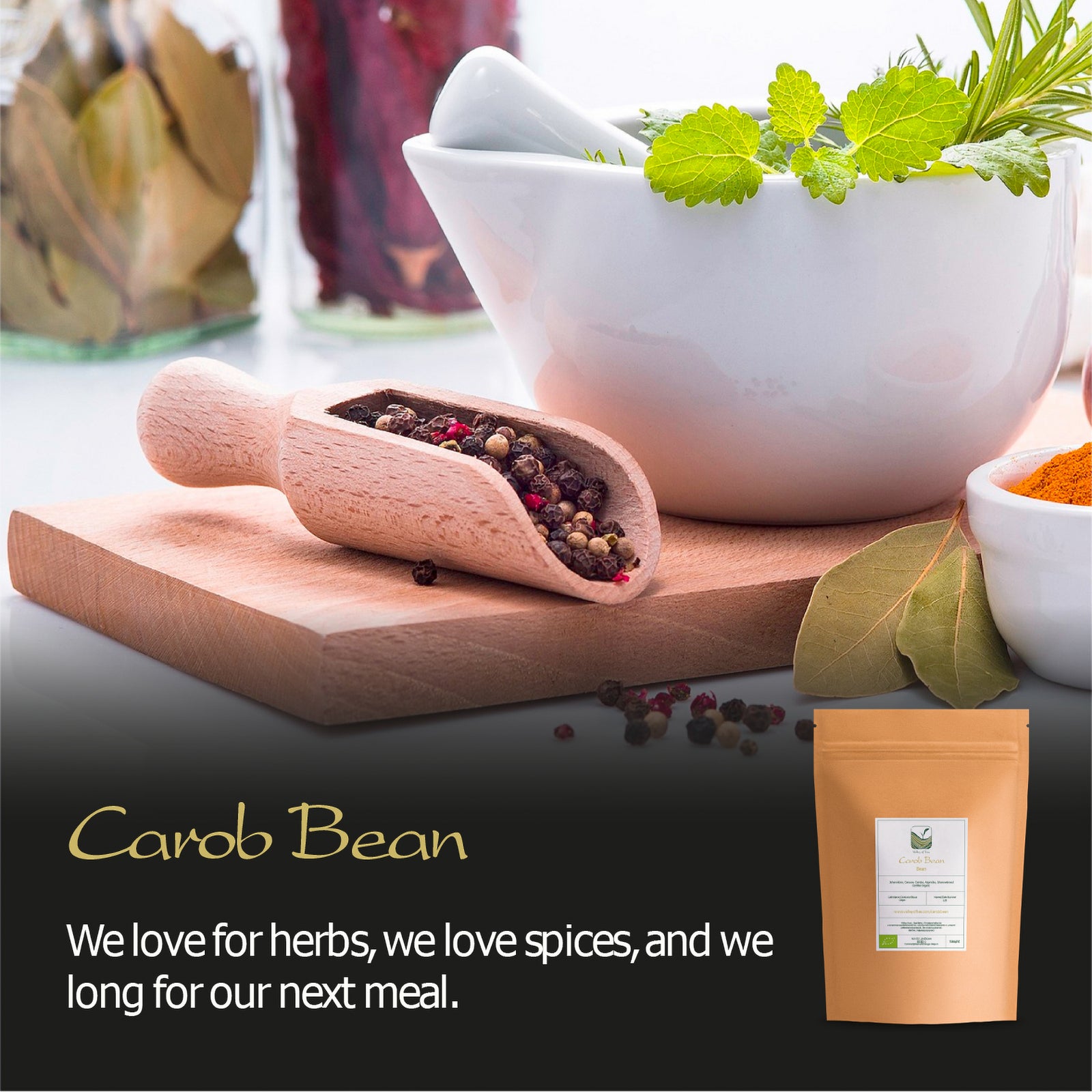 Carob Bean Nibs Raw Powder 250g