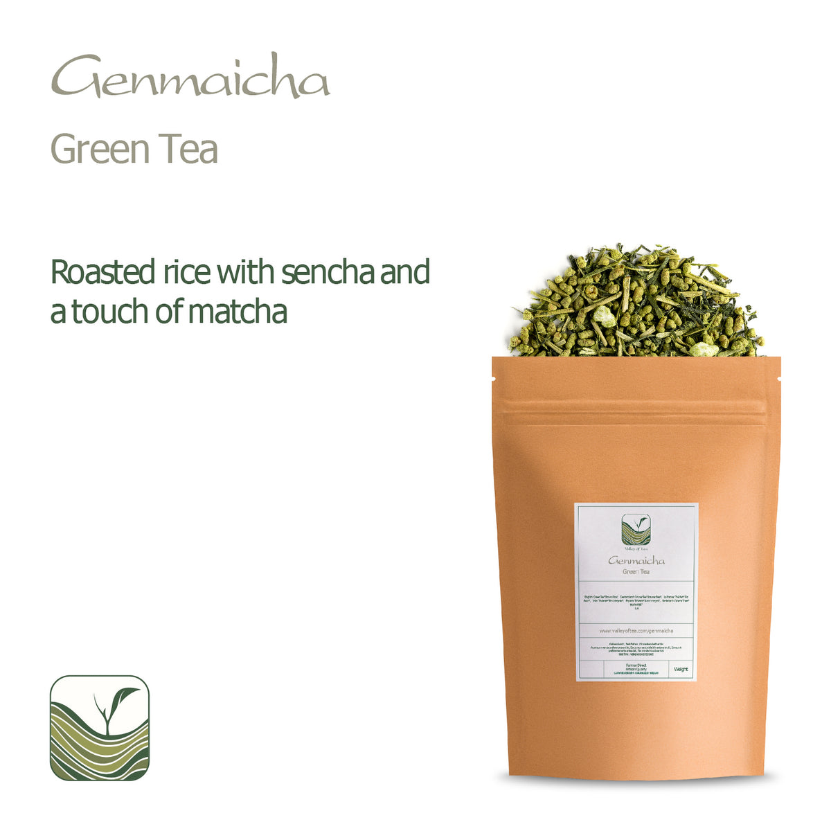 Genmaicha Tee Geröstet Reis – Grüner Genmai Cha Mit Japanisch Loseblatttee Mit Geröstetem Gepufftem Braunem Reis 200g